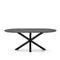 Стол Argo с черным стеклом и черными стальными ножками Ø 200 x 100 см