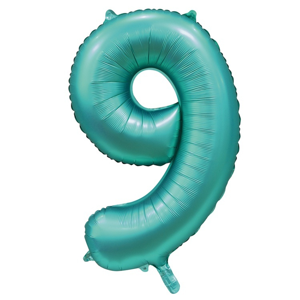 Шар ЦИФРА 9 Сатин Teal 40" 102 см