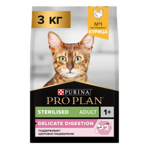 Сухой корм для кошек Pro Plan Sterilised для стерилизованных кошек с курицей
