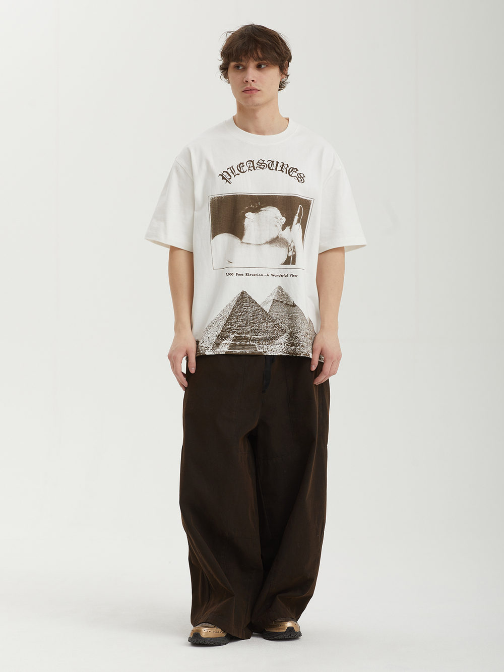 Мужские Брюки Paneled Herringbone Washed Balloon