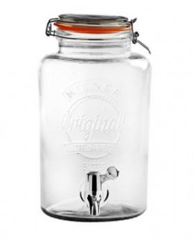 Диспенсер стеклян. с краном 7,5 л (плюс запасной кран) P.L.