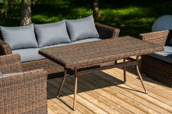 "Моккачино" обеденная группа из искусственного ротанга, цвет коричневый