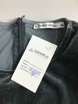 Платье Zarina с мерцанием бархатное, визуально 46 размер