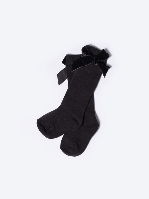 Гольфы с бархатным бантиком, Черный