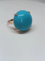Кольцо бижутерное бирюзой прессованной