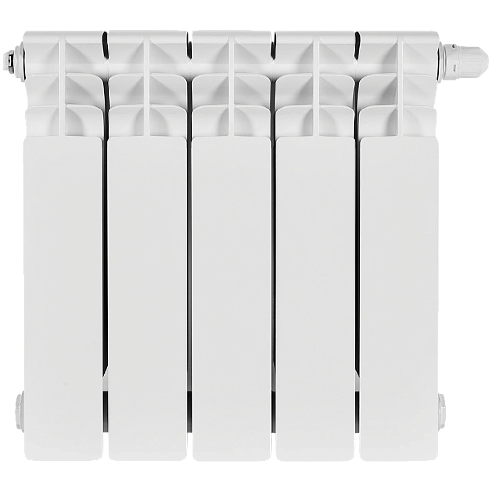 Радиатор биметаллический STOUT TITAN VENTIL 350 - 5 секций (подключение нижнее правое, цвет белый)