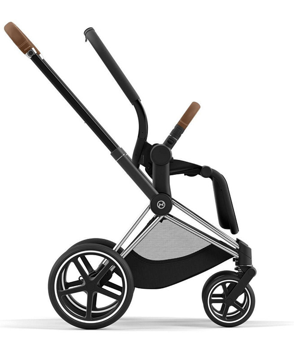 Коляска 3 в 1 Cybex Priam IV Chrome Brown complete и автокресло Aton S2 i-Size Ocean Blue Leaf Green
