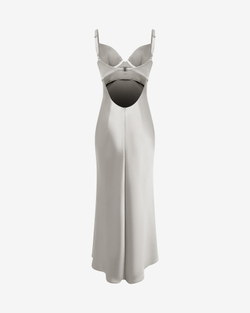 Платье миди из сатина с открытой спиной