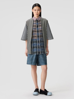 Рубашка со складками из разных тканей OLA OLA