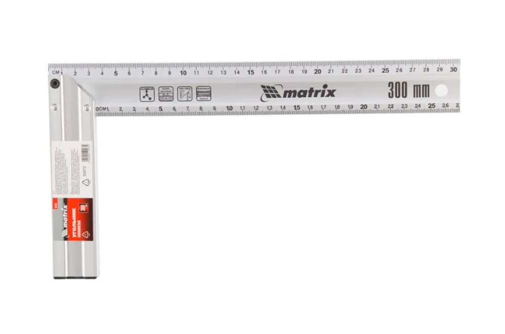 32472 Угольник, 300 мм, алюминиевый, литой  Matrix