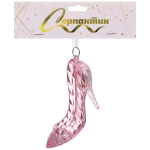 Подвеска «Хрустальная туфелька» 11*7,5 см, Розовый