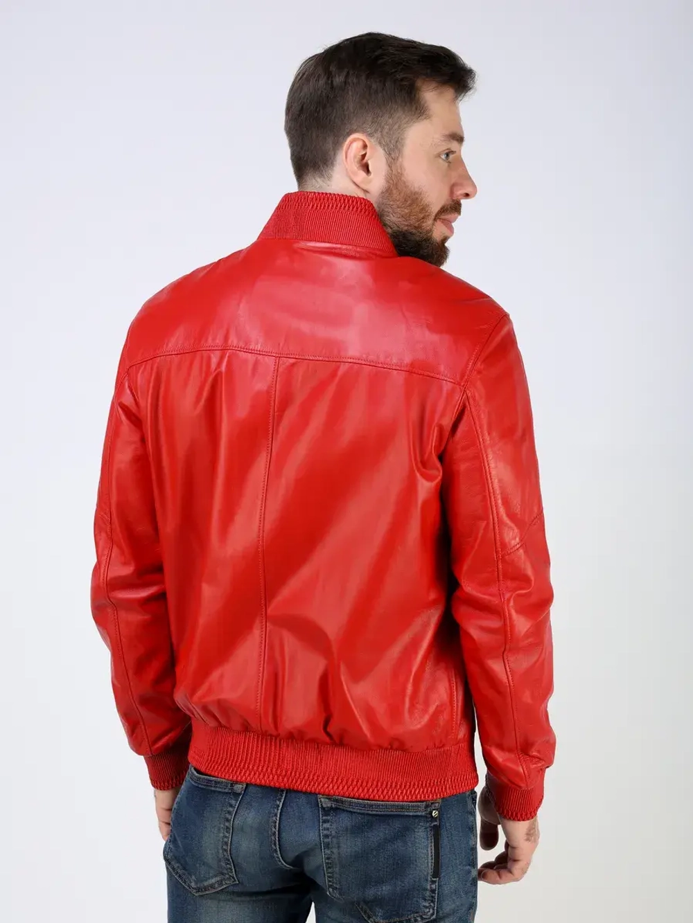 Кожаная куртка демисезонная Турция бомбер