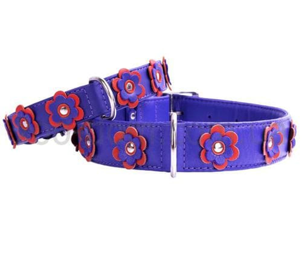 Ошейник "CoLLaR Glamour" с украшением аппликация (ширина 9мм, длина 18-21см) фиолетовый