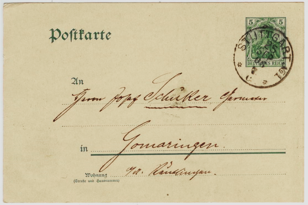 Почтовая карточка - Германия - 1906 г. Подписана, прошла почту