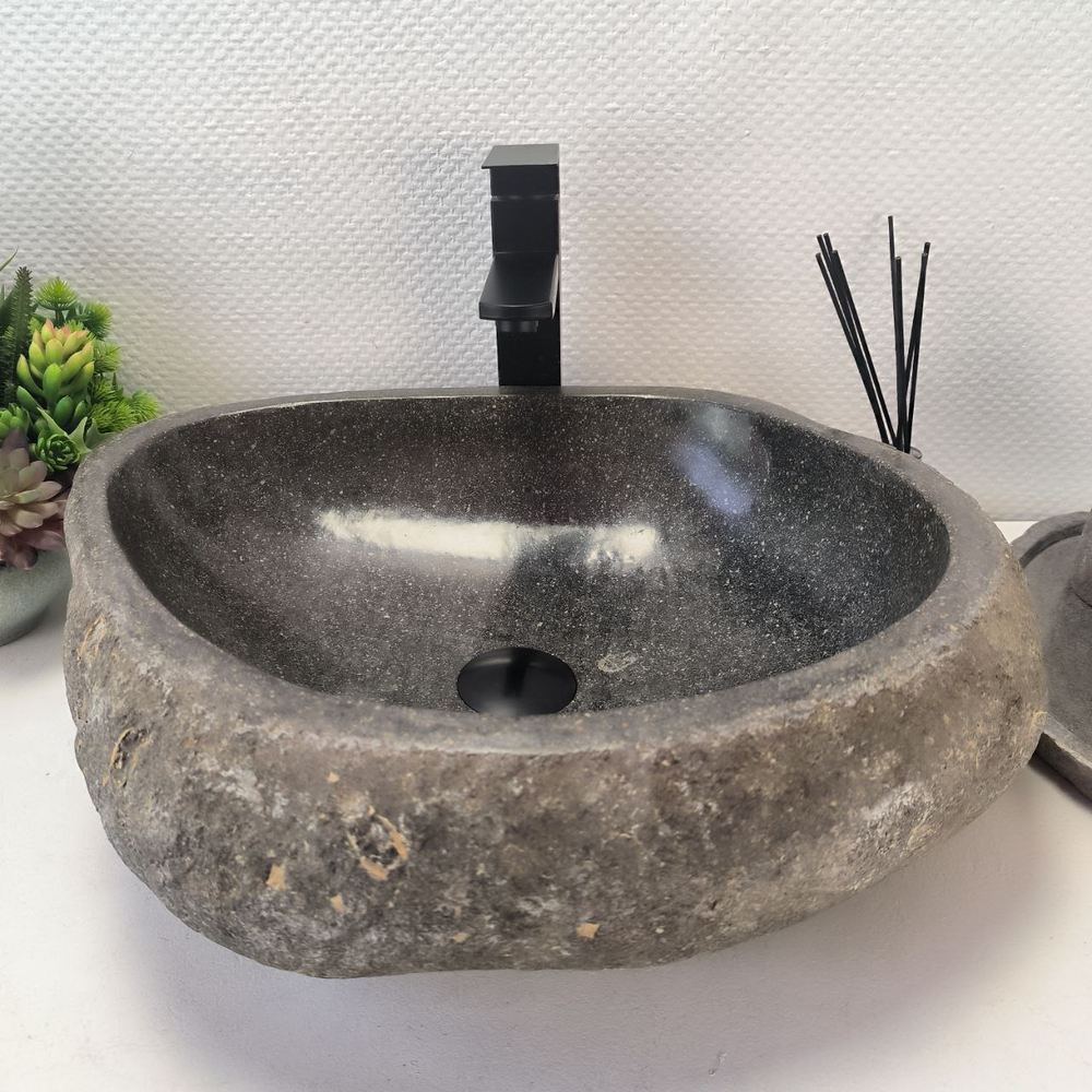 Раковина из речного камня RS-63463 (50*40*16) 0122