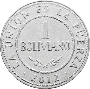 1 боливиано 2012 Боливия