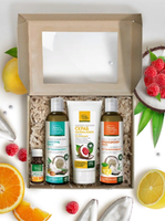 Подарочный косметический набор КОКОС AROMA MANIA ТМ (шампунь, кондиционер, скраб, эфирное масло апельсина)