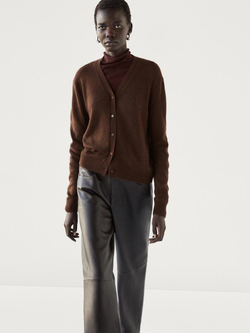 Massimo Dutti Кардиган из 100% кашемира, коричневый