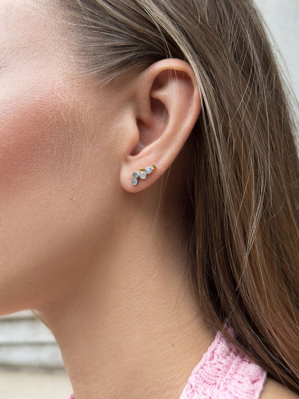 Серьги Конфетти с латунью