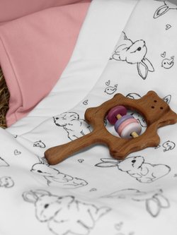 Комплект из 3-х пелёнок Сахар+Зайки+Зефир 85*130 RinaAmari