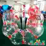 Бампербол "Прозрачный с красными держателями", ПВХ, диаметр 1,5 м