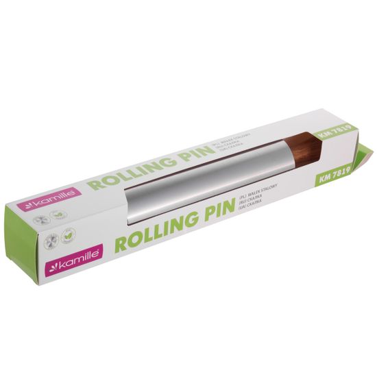 Скалка 33 см. из нержавеющей стали Kamille KM-7819 для раскатки теста и мастики