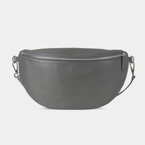 Сумка поясная Vilnius из кожи теленка, серого цвета