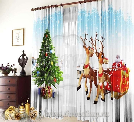 Фото-шторы: Олени (арт. L20-1351)  -  (145х270)х2 см.
