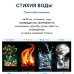 Свеча голубая, СТИХИЯ ВОДЫ, ароматическая восковая, 20х6,5 см