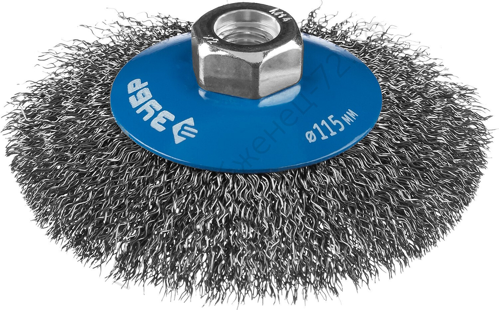 ЗУБР 115 мм, витая стальная проволока, 0.3 мм, Щетка коническая, Профессионал (35265-115)