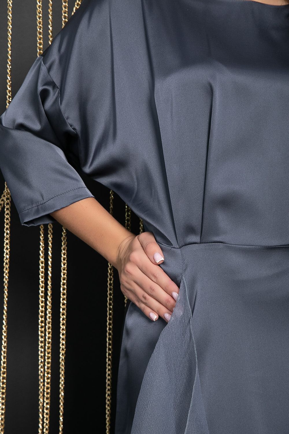 Платье вечернее Дерзкая элегантность (серое) П14471-7М LT Collection