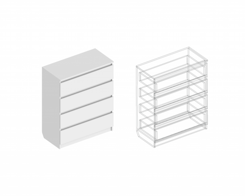 Комод Велес Бьянко с 4 ящиками