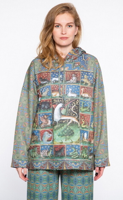 Комплект (худи и брюки) "Бестиарий", по мотивам Бестиария Бартоломея Английского, 15 век