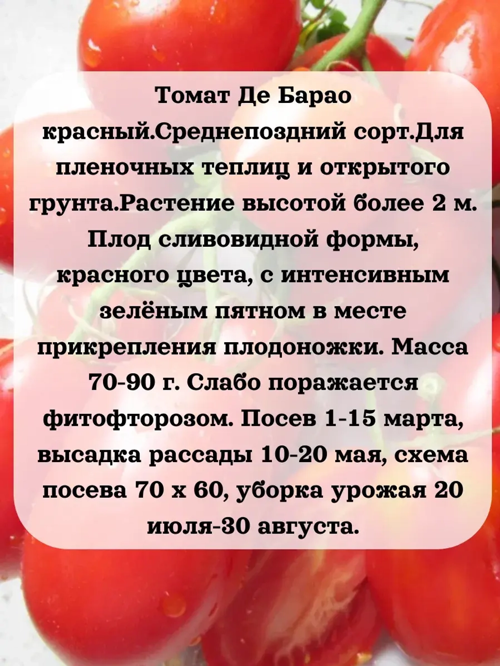 Семена Томат Де Барао набор 4 штуки