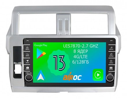 Магнитола для Toyota Land Cruiser Prado 150 2014-2017 - Airoc AB-1116 (кнопки и крутилки), Android 13, TS20, 6/128Гб, SIM-слот, CarPlay