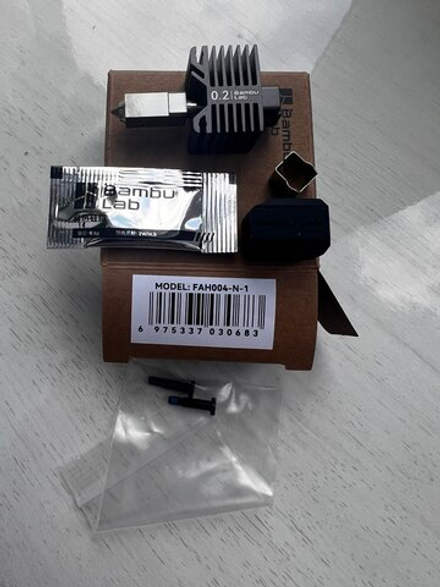 Хотэнд с соплом 0,2 мм из нержавеющей стали для 3Д принтера Bambu Lab X1 Series & P1 Series (FAH004-N-1)
