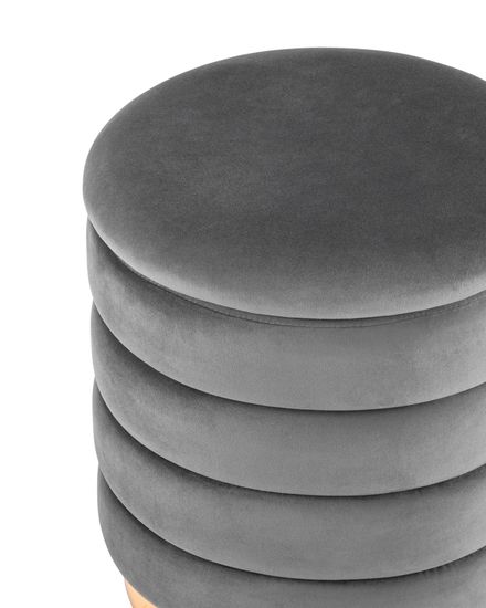 Пуф Франсис с ящиком велюр серый