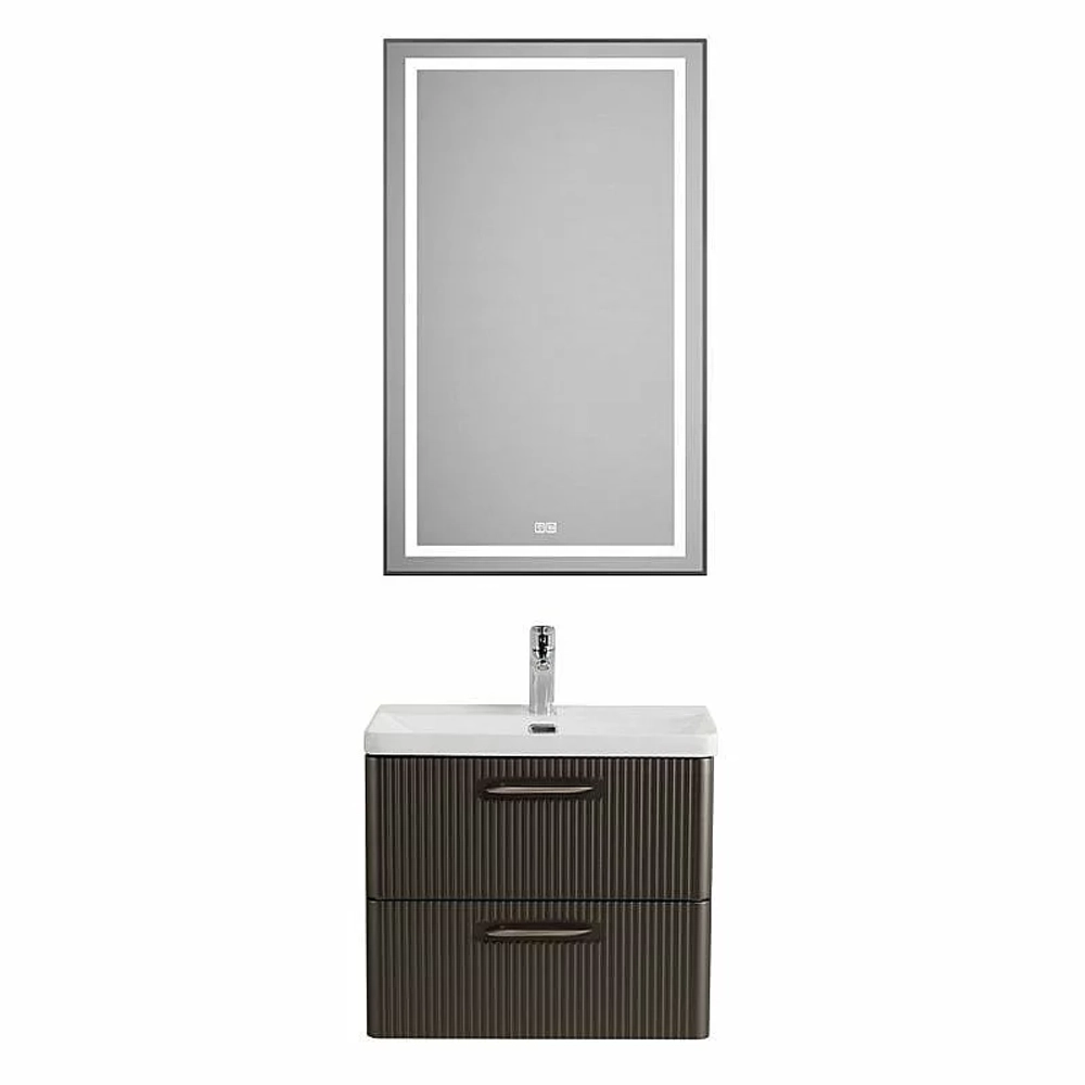Тумба с раковиной BelBagno DUE-500-2C-SO-GM-P оружейная сталь