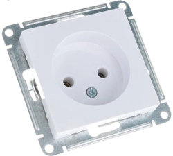 ATLASDESIGN РОЗЕТКА без заземления без шторок, 16А, механизм, БЕЛЫЙ ATN000141