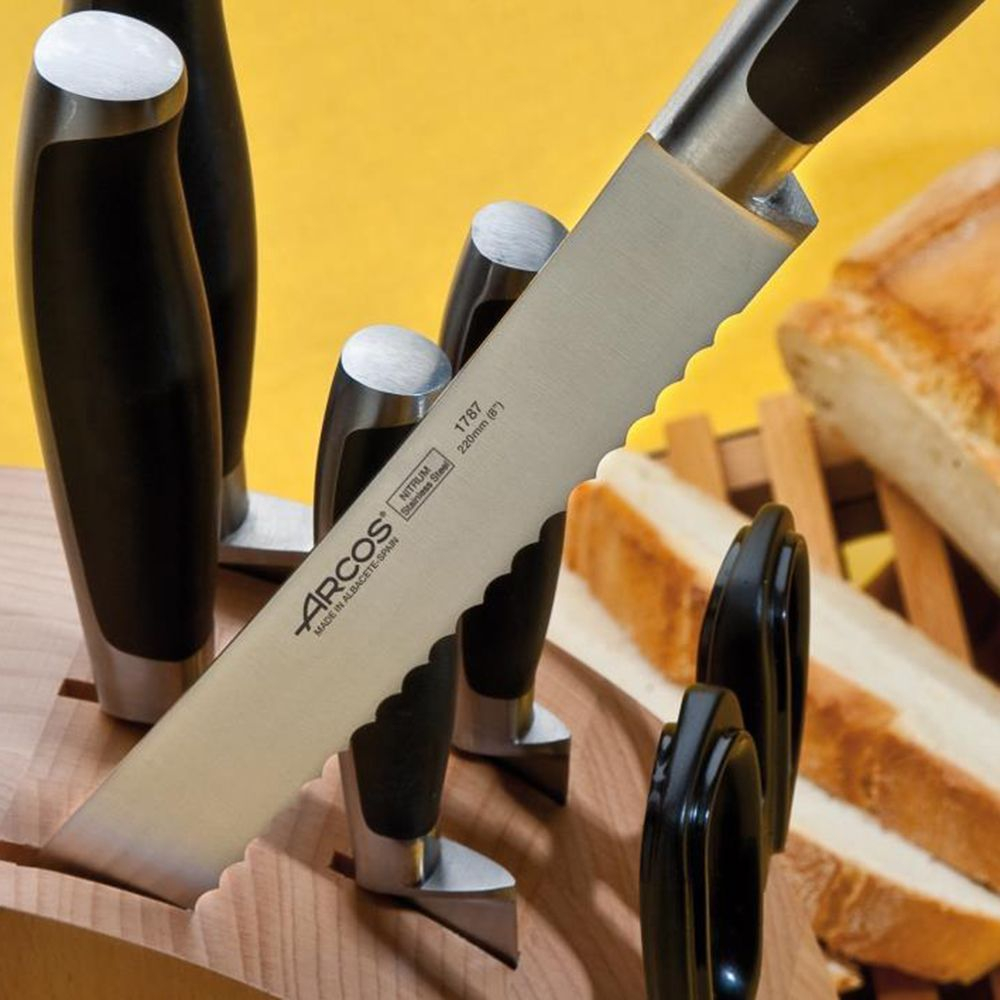 Нож кухонный для хлеба 22см Arcos Kyoto Испания детали