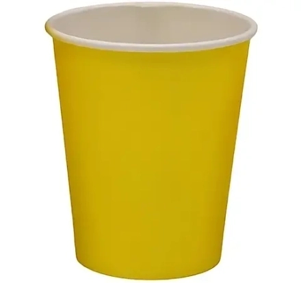 Стакан бумажный 1сл 250 (285) мл d=80мм для горячего желтый