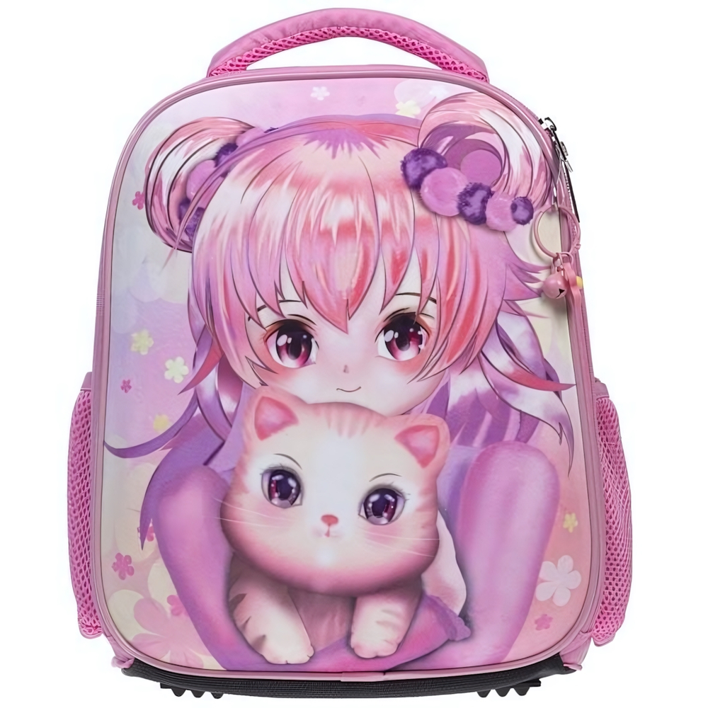 Рюкзак 35х27х13см 1 отделение 2 кармана "Аниме с котиком" (Хатбер)