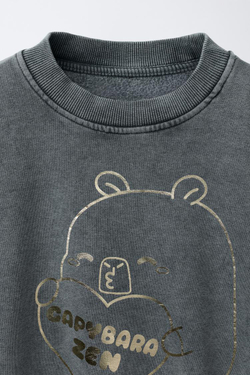 ZARA ТОЛСТОВКА С БЛЕСТКАМИ КАПИБАРА CAPYFUN ©, АНТРАЦИТОВО-СЕРЫЙ