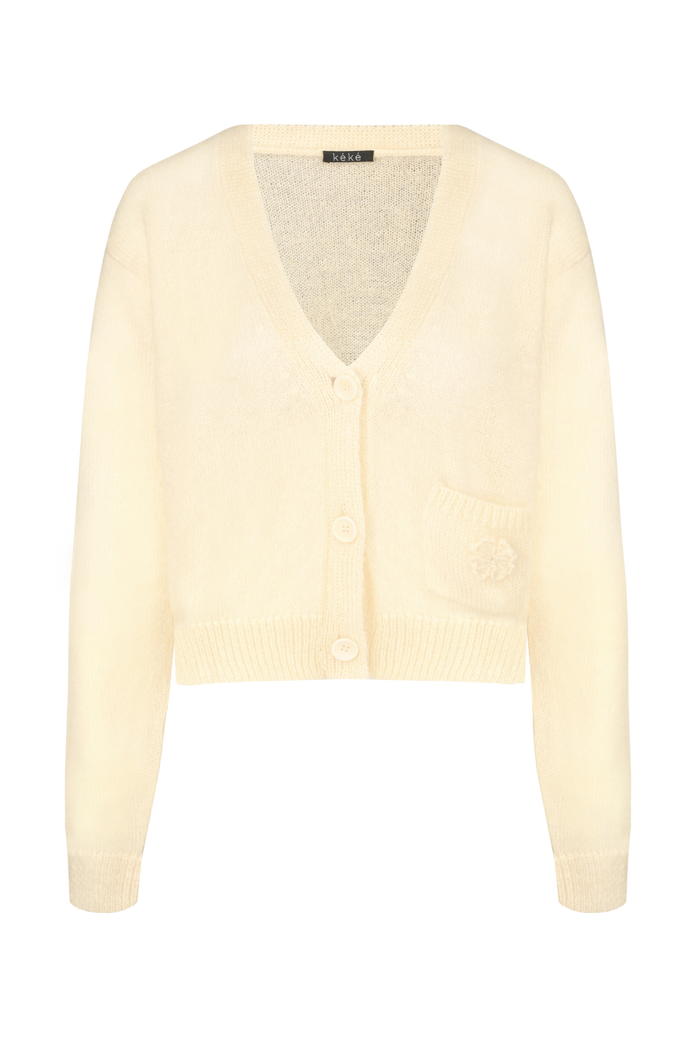 Молочный кардиган из мохера