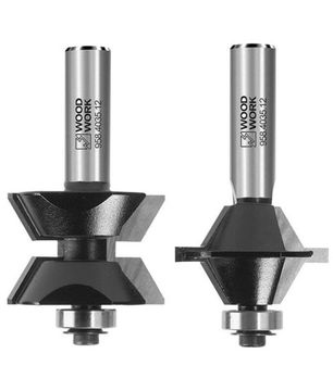 Комплект фрез для кромочного соединения I=25.4 мм, L=77 мм, S=12 мм, Z=2 WOODWORK 956.4035.12