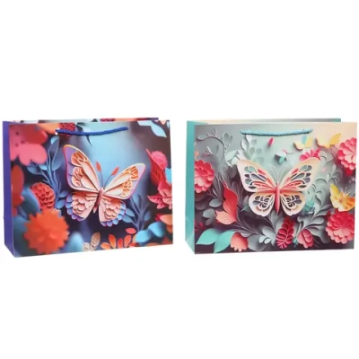 Пакет подарочный «Невероятная бабочка» 32*25*11 см, микс