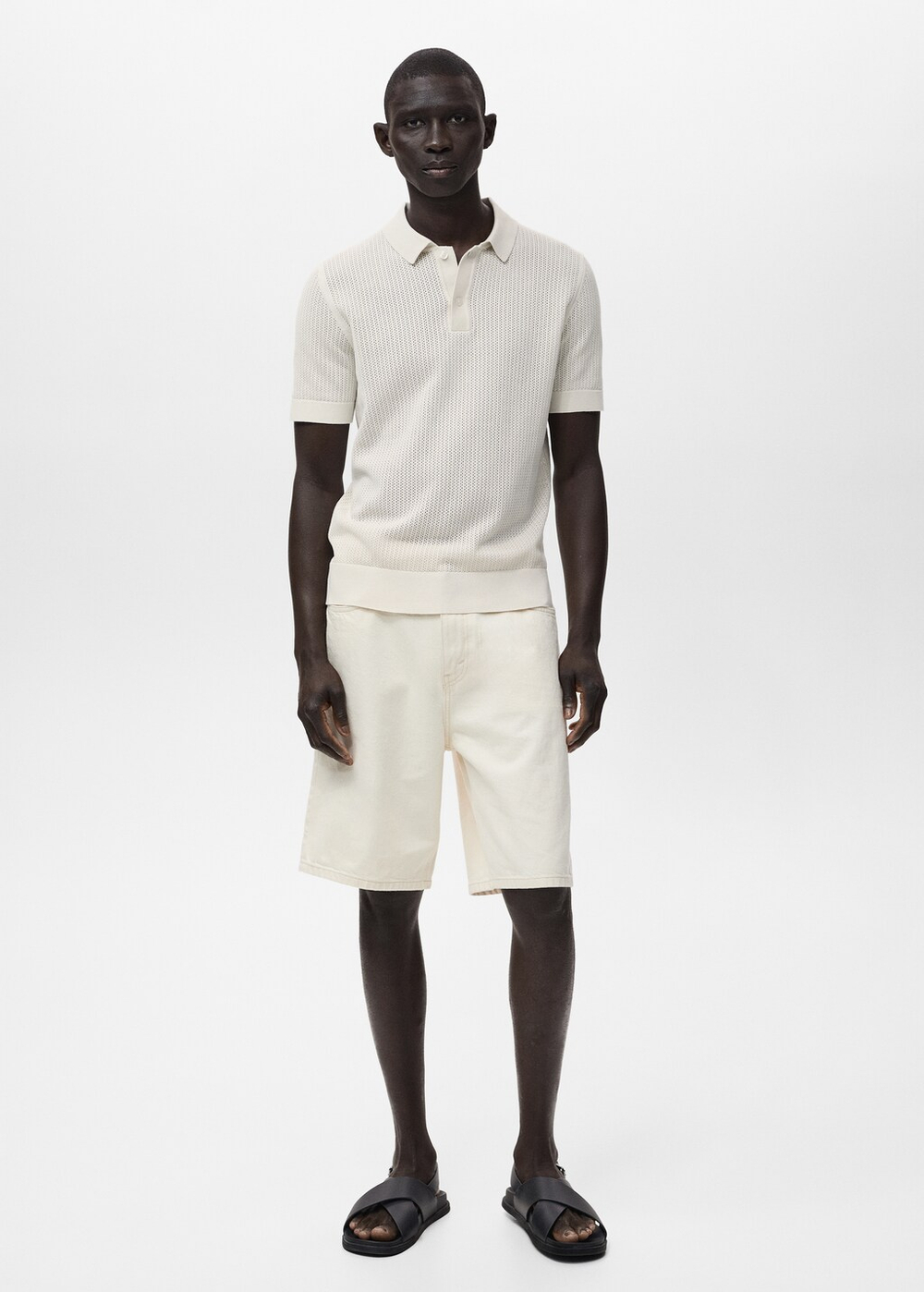 Ажурное поло из хлопка