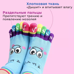 Женские и детские носки с раздельными пальцами «5 пальцев» в японском стиле с аппликациями