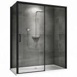 Душевой уголок ABBER Komfort AG93130B-S102B 130х100 стекло прозрачное/профиль черный