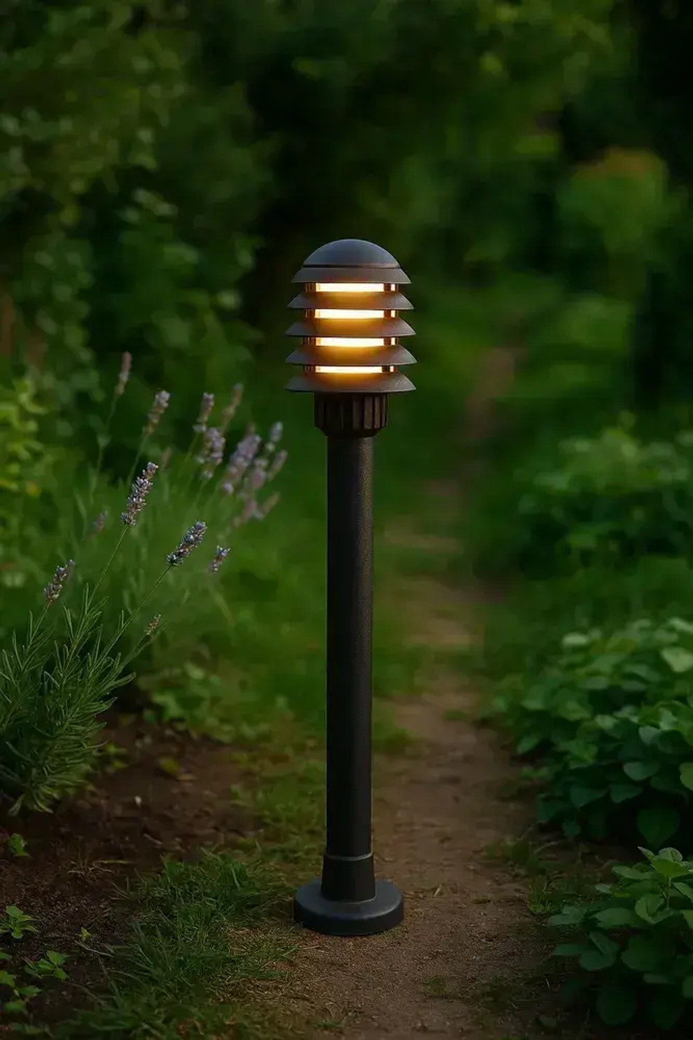 Светильник уличный садовый фонарь 85 см Парковый, электрический, IP54, черный, E27